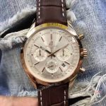 Breitling Transocean White Face Brown Leather 46mm Copy Watch